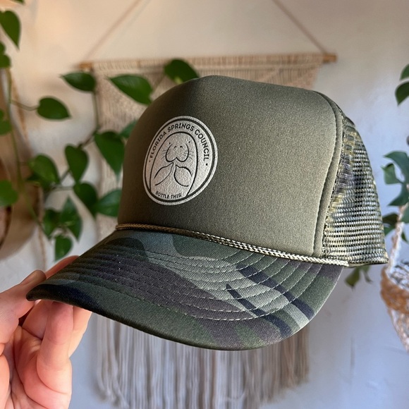 Florida Springs Council Trucker Hat – Camo Mesh Snapback, Cobra Brand, One Size - Picture 2 of 10